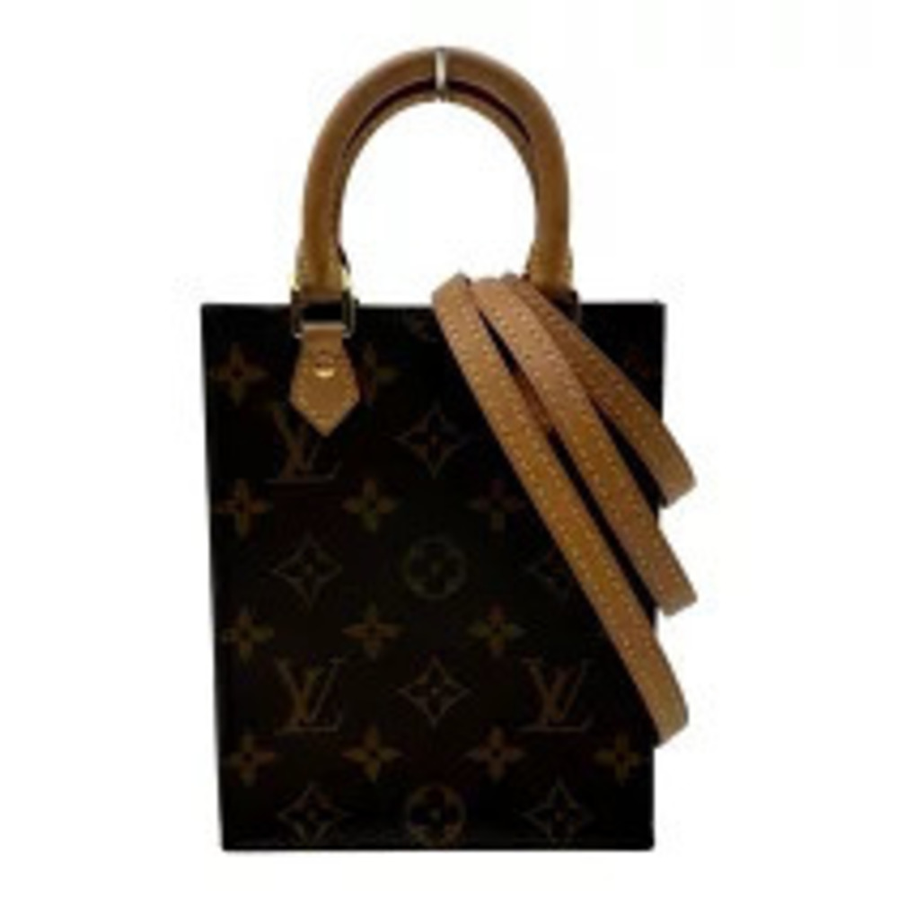 Louis Vuitton Sac Plat Brown Monogram Leather Shoulder Bag